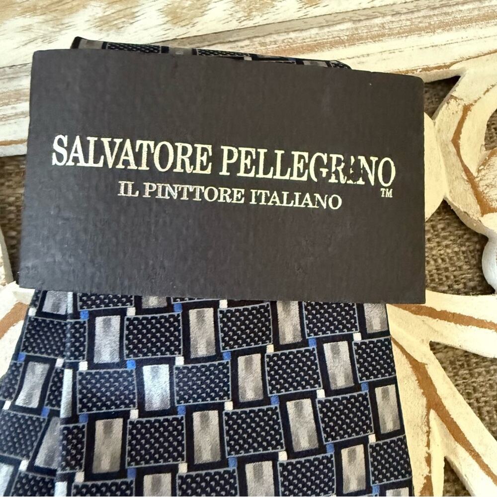 Salvatore Pellegrino Navy Blue Tie NEW - Picture 2 of 8